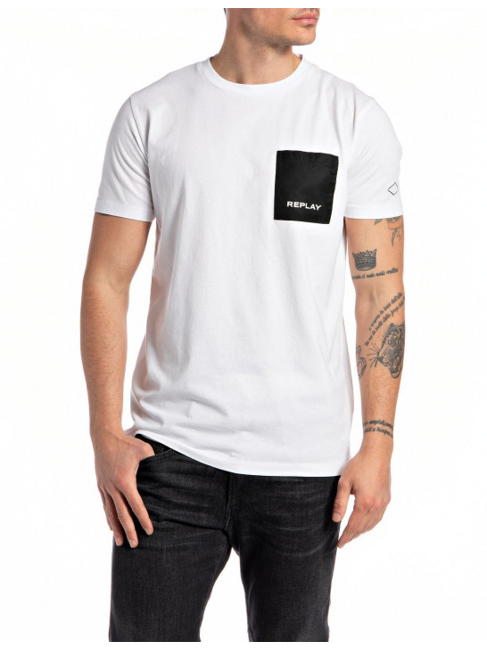 T-shirt Męski REPLAY Biały