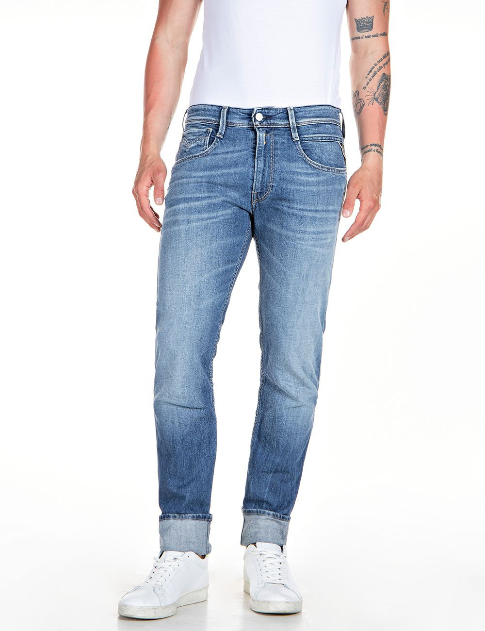 Replay Anbass Jeans Uomo Slim Fit – Cotone Organico, Vestibilità Comoda E Stile Italiano