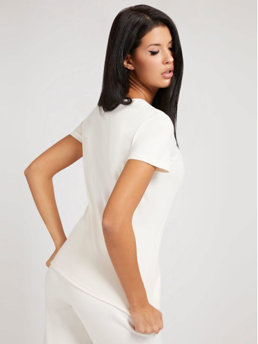 T-shirt Damski Guess Kremowy