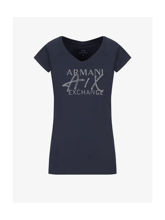 T-shirt Damski Armani Exchange Granatowy