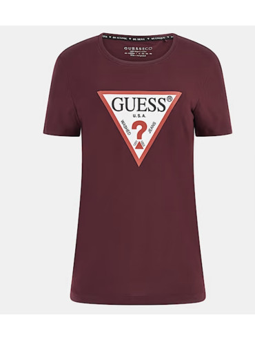 T-shirt Damski Guess Bordowy