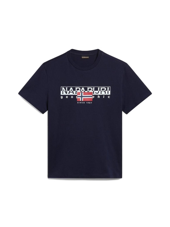 T-Shirt Męski Napapijri Granatowy