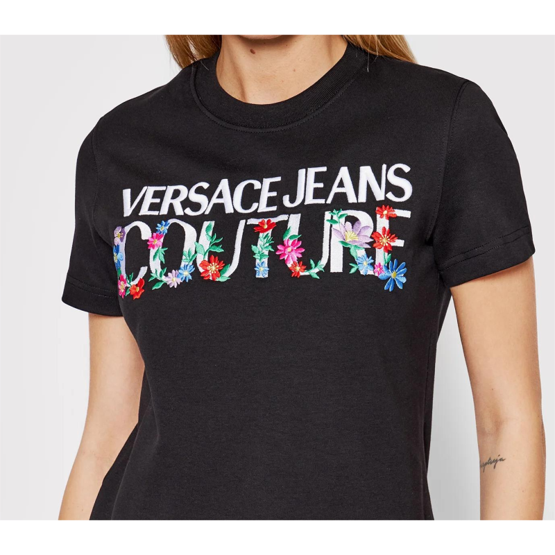 Sukienka Versace Jeans Couture Logo Flower 72HAOT11 Regular Fit